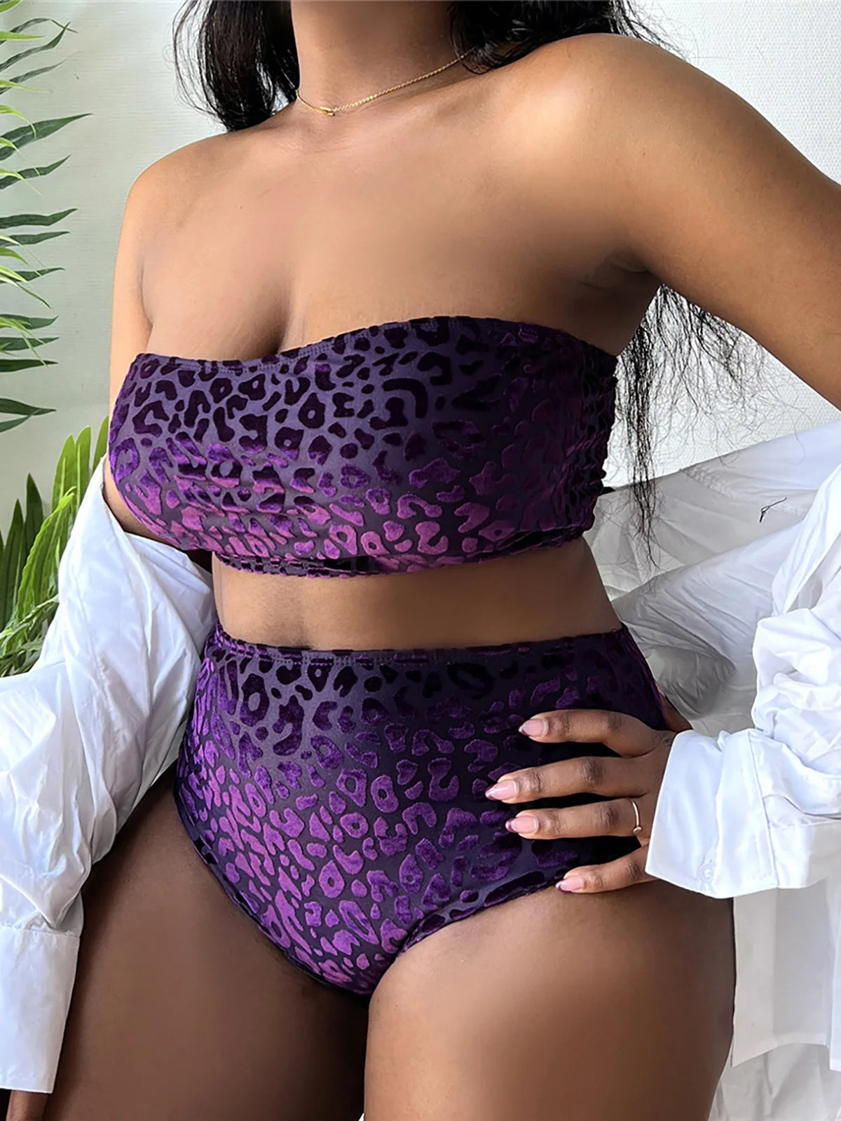 0XL - 4XL Leopard Bikini Large Size Swimwear plus Size Women Swimsuit Female Two-Pieces Bikini Set Bather Bathing Suit V3977