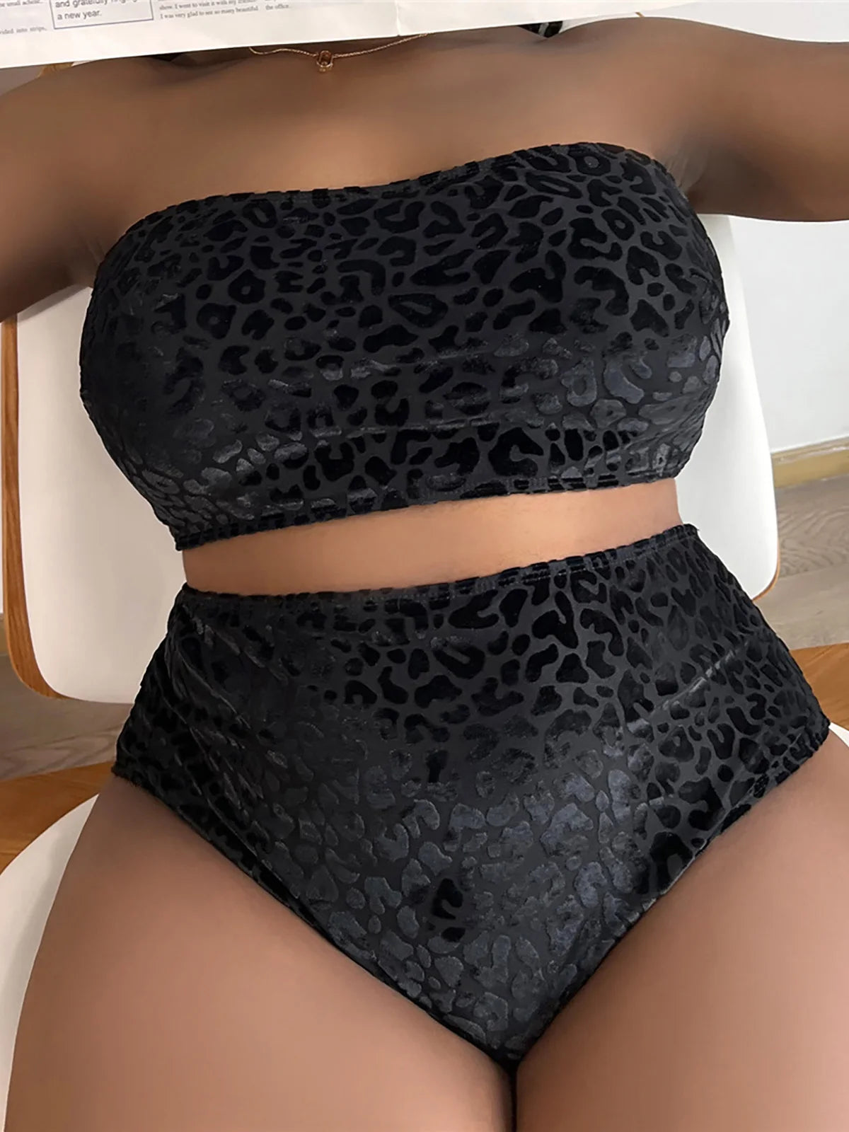 0XL - 4XL Leopard Bikini Large Size Swimwear plus Size Women Swimsuit Female Two-Pieces Bikini Set Bather Bathing Suit V3977