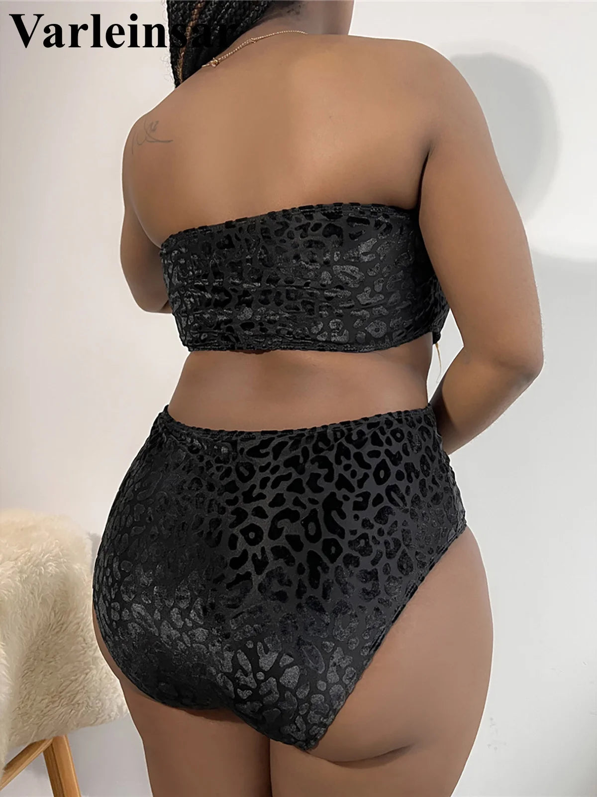 0XL - 4XL Leopard Bikini Large Size Swimwear plus Size Women Swimsuit Female Two-Pieces Bikini Set Bather Bathing Suit V3977