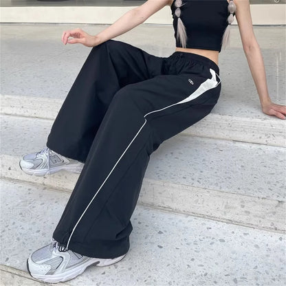 Loose Joggers Pants Women Cargo Pants Vintage Streetwear Hip Hop Y2k Baggy Wide Leg Sweatpants Casual Pockets Fashion Trousers