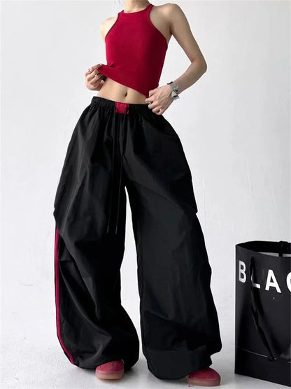 Loose Joggers Pants Women Cargo Pants Vintage Streetwear Hip Hop Y2k Baggy Wide Leg Sweatpants Casual Pockets Fashion Trousers