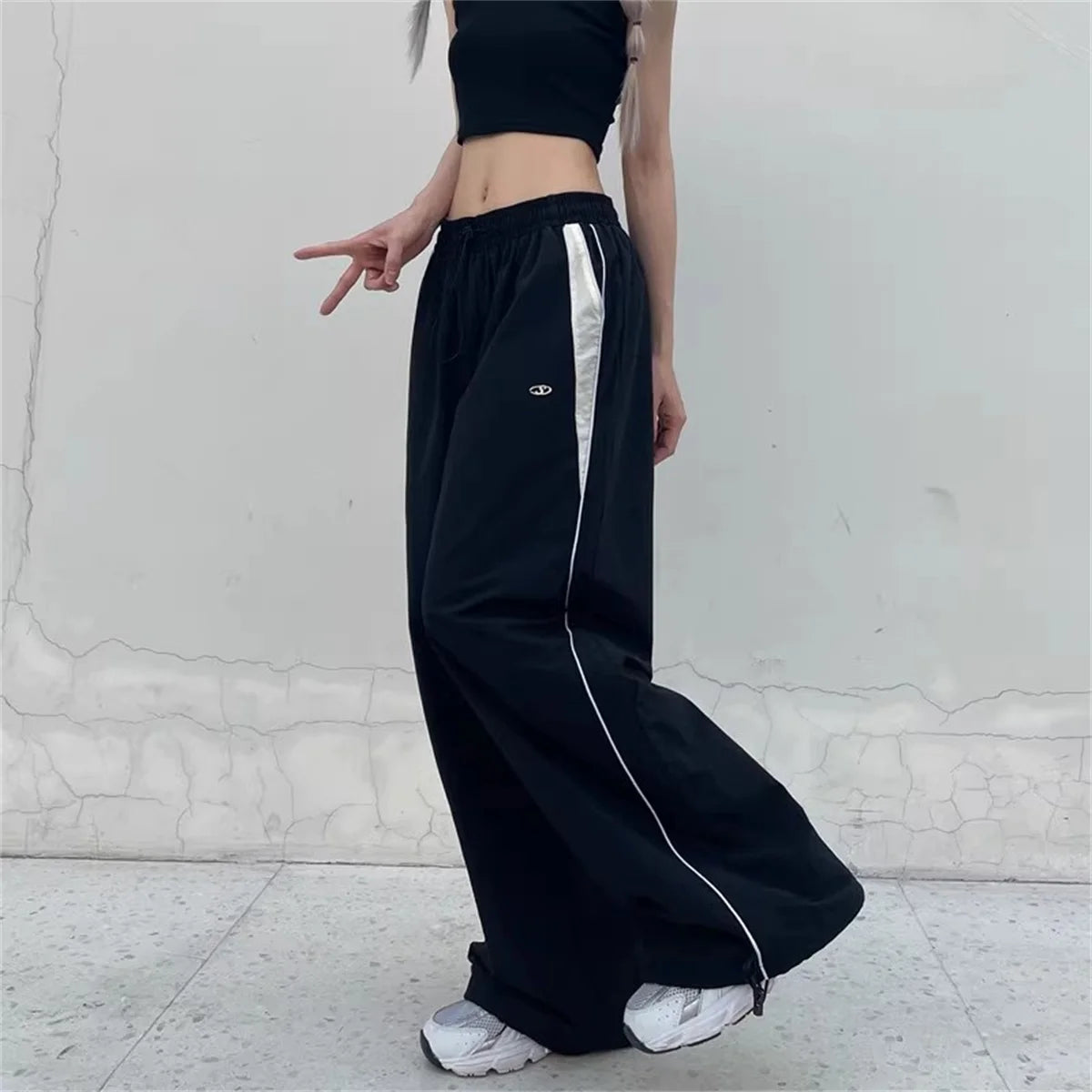 Loose Joggers Pants Women Cargo Pants Vintage Streetwear Hip Hop Y2k Baggy Wide Leg Sweatpants Casual Pockets Fashion Trousers