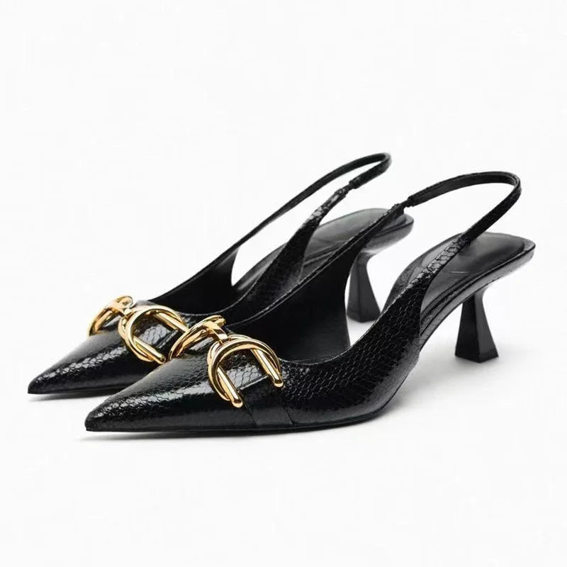 Chaussure Femme Designer Fashion Sexy Summer Sandals  Kitten Mules Black Women High Heels