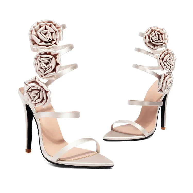 Flower Wrap Around Straps  Heels