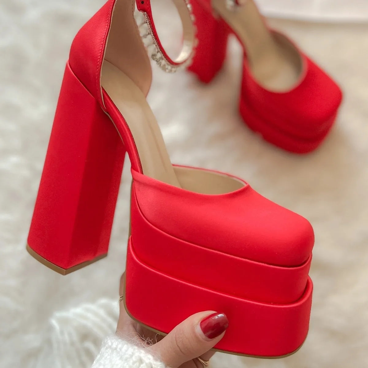 Thick Sole High Heels Chunky Platform Sandals for Women
