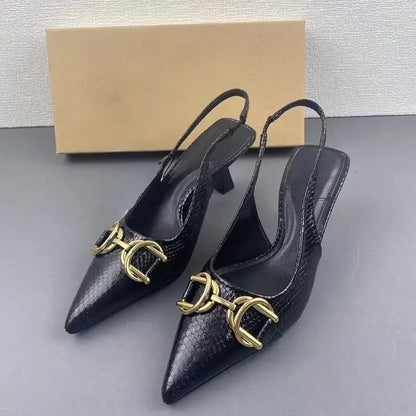 Chaussure Femme Designer Fashion Sexy Summer Sandals  Kitten Mules Black Women High Heels