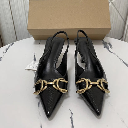 Chaussure Femme Designer Fashion Sexy Summer Sandals  Kitten Mules Black Women High Heels