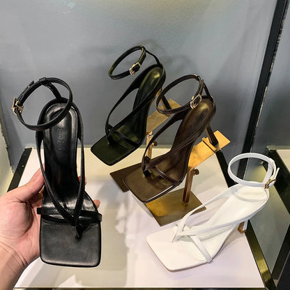 Brown Sandalias De Mujeres Open Toe  Heel