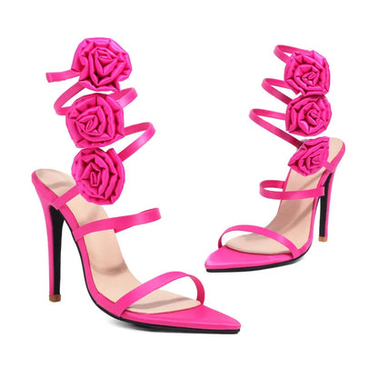 Flower Wrap Around Straps  Heels