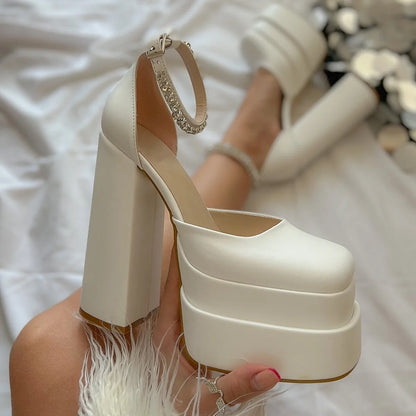 Thick Sole High Heels Chunky Platform Sandals for Women