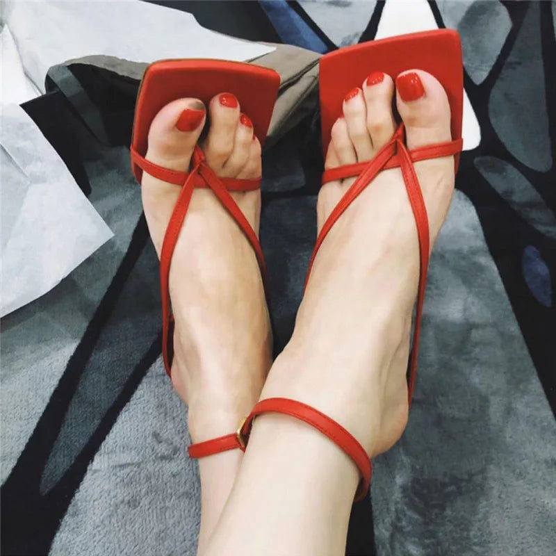 Toe Thong Heels Sandals