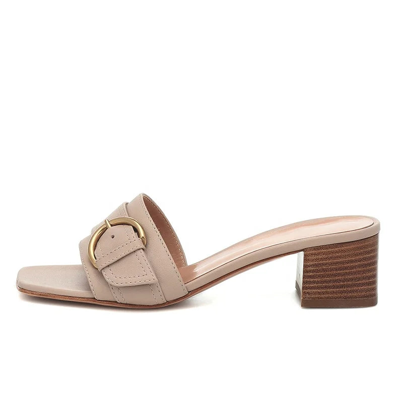 Squared Toe Block Heel Sandals