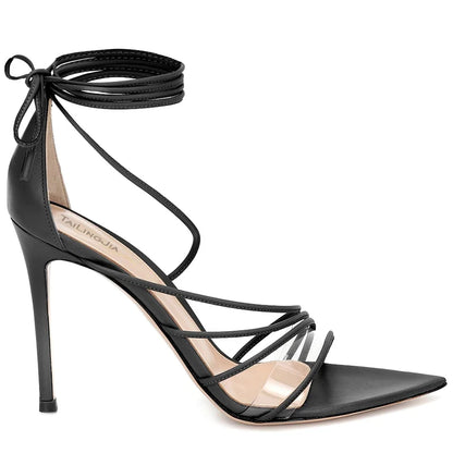Leather Ankle Wrap High Heels