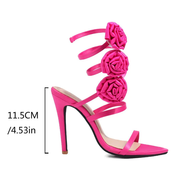 Flower Wrap Around Straps  Heels