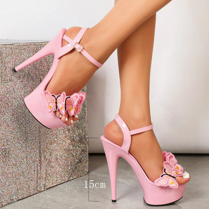 Talon Haut Super High Sexy Open Toe Mules Heels