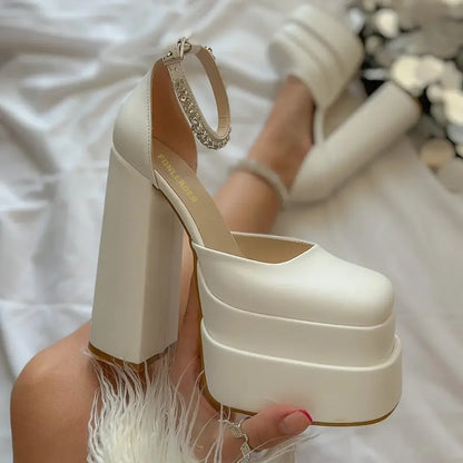 Thick Sole High Heels Chunky Platform Sandals for Women