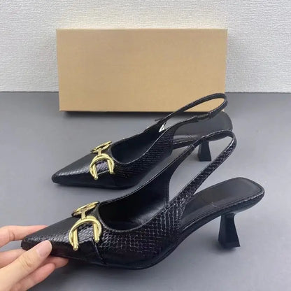 Chaussure Femme Designer Fashion Sexy Summer Sandals  Kitten Mules Black Women High Heels