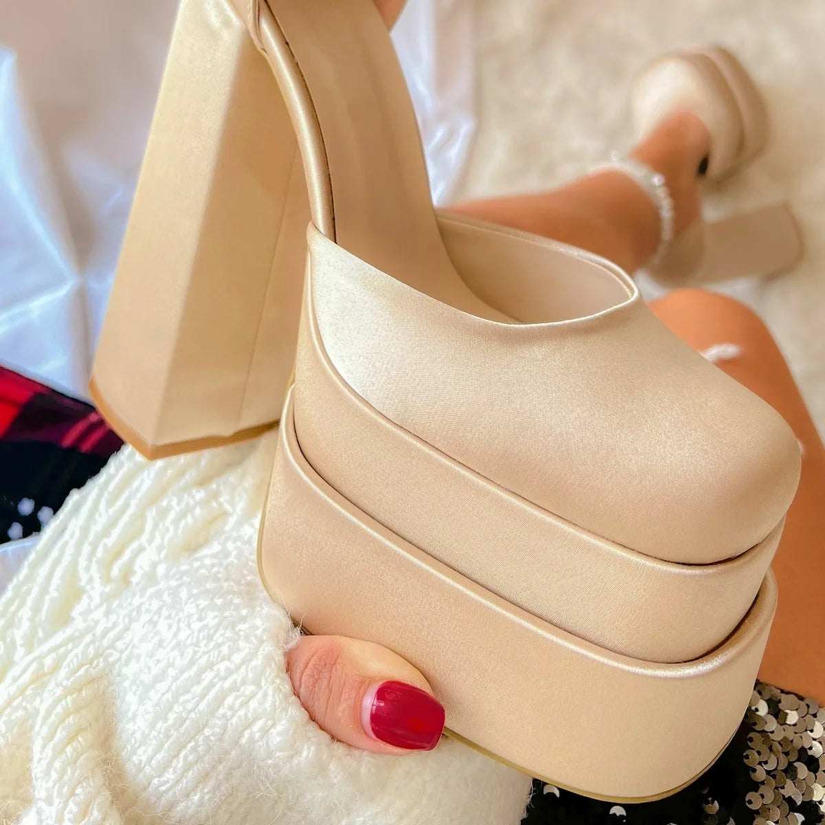 Thick Sole High Heels Chunky Platform Sandals for Women