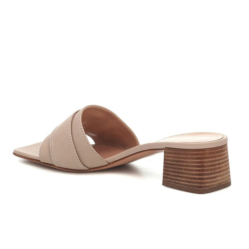 Squared Toe Block Heel Sandals