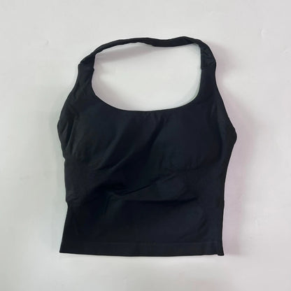 2pcs Women's Gym Set Backless Tank Top High Waist Scrunch Shorts Seamless Fitness Activewear Workout Suit