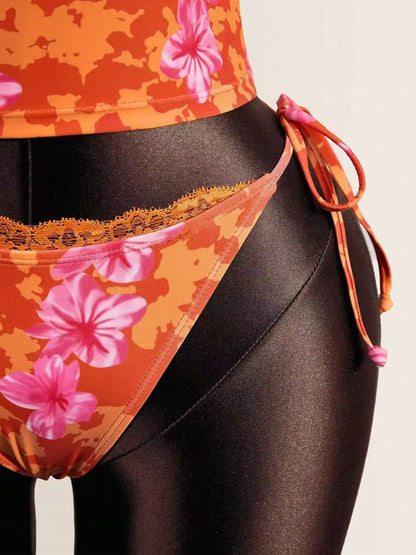 Women's 2026 New Summer Halter Print Bikini Set Sexy Backless Two Piece Swimwear