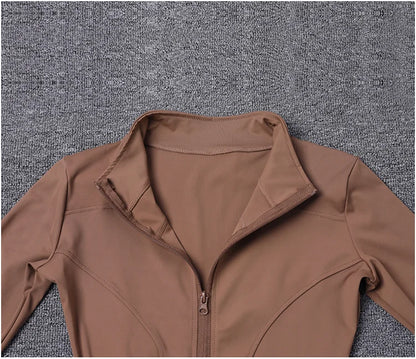 Women Sport Jacket Long Sleeve Shirt Workout Coat Gym Training Clothing Yoga Sportswear