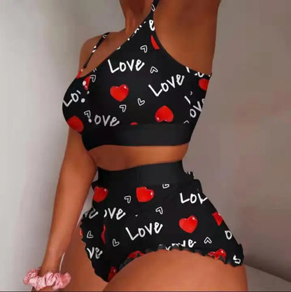 Multi colored Camisoles Tanks & Shorts 2 Pieces Pajama Set
