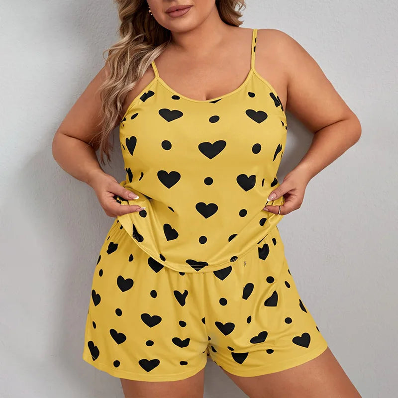 Sleeveless Printed Pajama Set