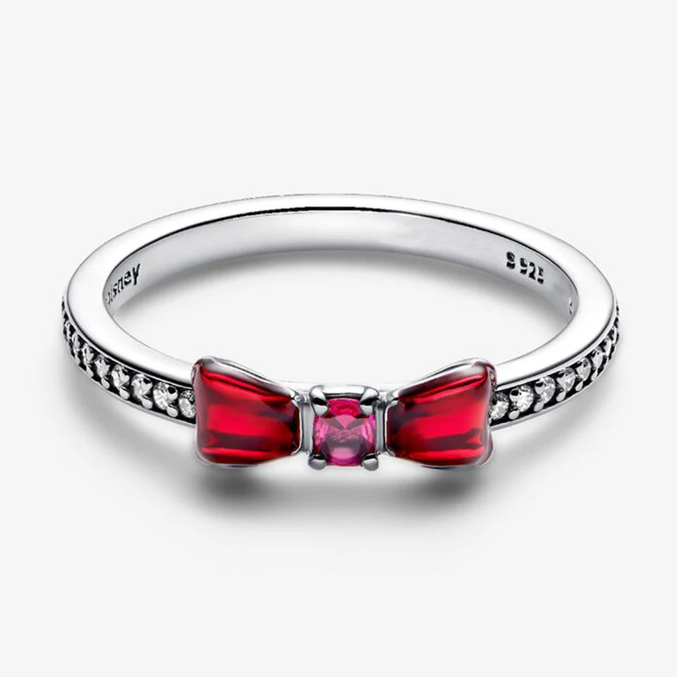 2026 New 925 Silver Love Double Layer Rose Wrong Circle Princess Noble Bow Crown Ring Exquisite DIY Charm Jewelry Gift