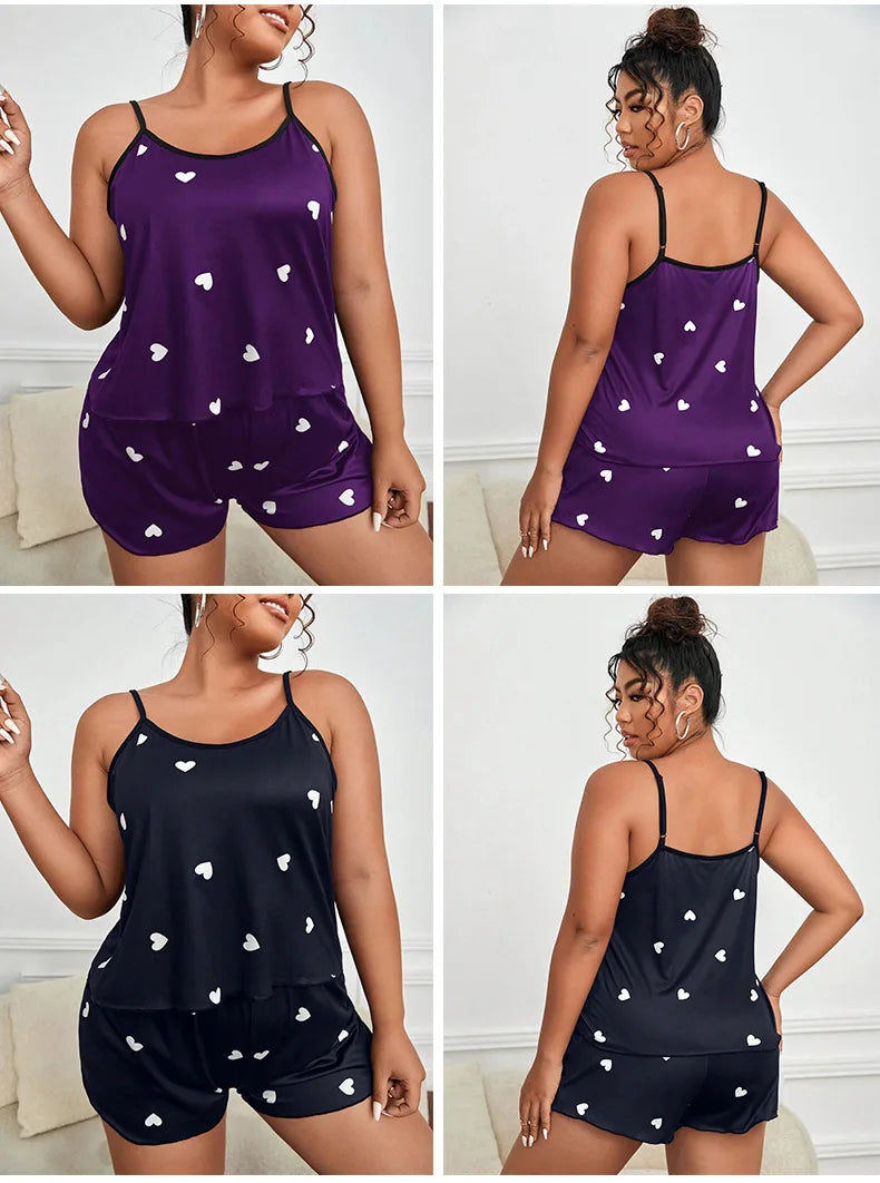 Sleeveless Printed Pajama Set