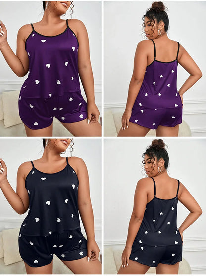 Sleeveless Printed Pajama Set