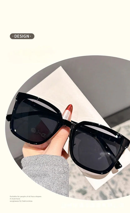 New style temple letter large frame square thin frame high-end sunglasses for women DS-8162