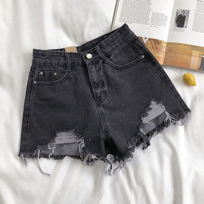 Ripped High Waist Short
