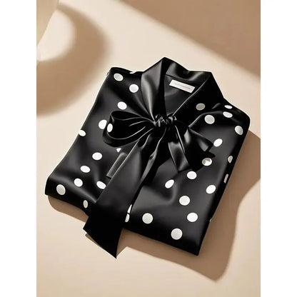 Satin Polka Dot Print Shirt