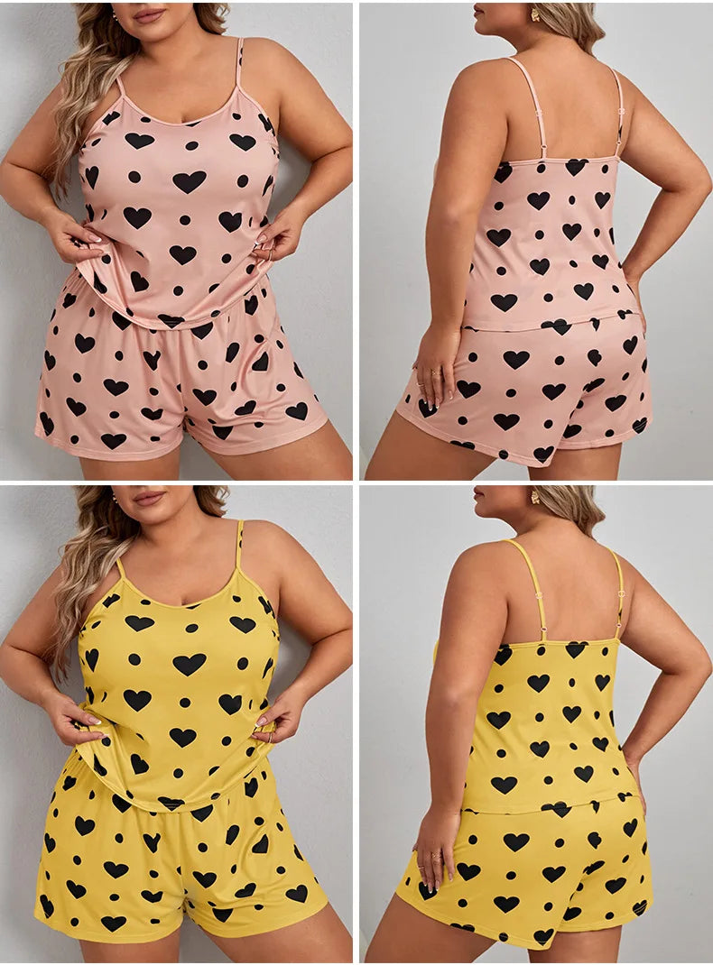 Sleeveless Printed Pajama Set