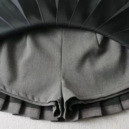 Spice girl pleated skirt female pure color small short skirt summer new Korean version JK college wind high waist mini skirt
