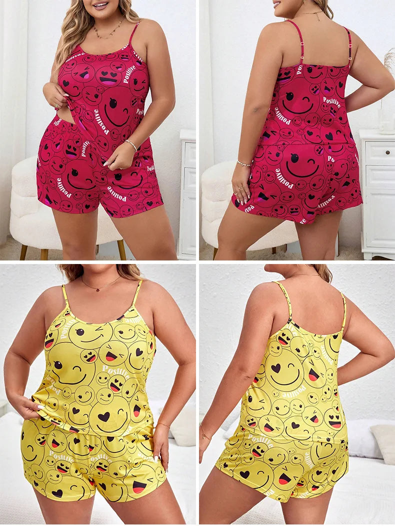 Sleeveless Printed Pajama Set