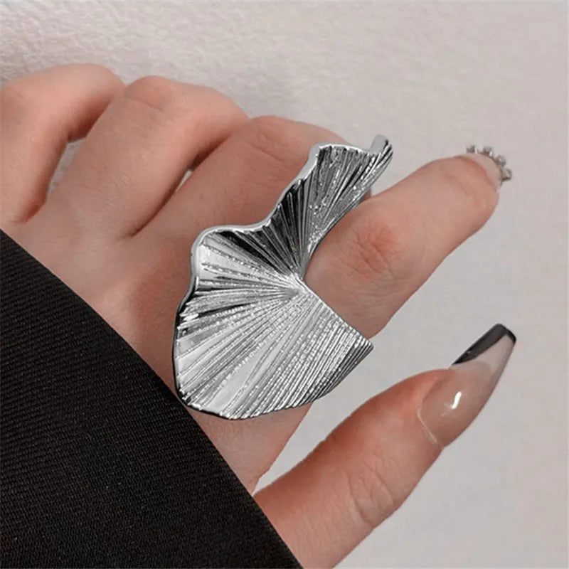 1sets Fashion retro gem metal ring geometric simple personality exquisite irregular opening women jewelry accessories