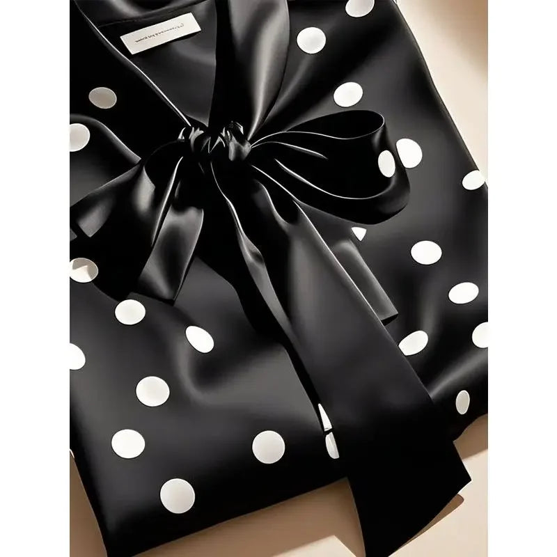 Satin Polka Dot Print Shirt