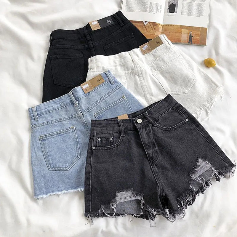 Ripped High Waist Short