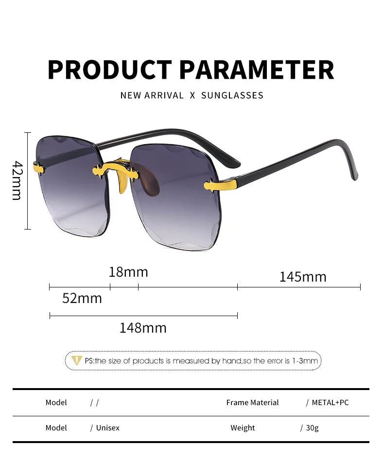 Rimless Square Sunglasses