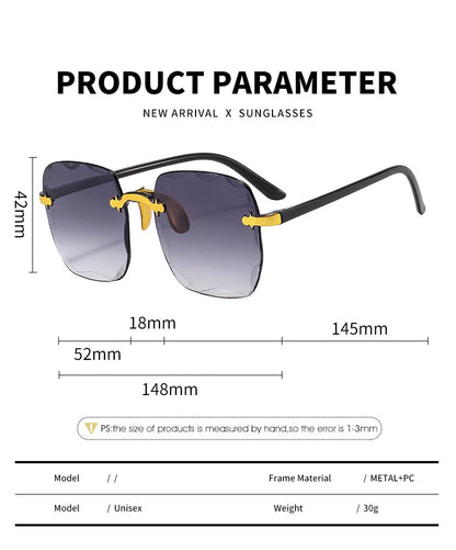 Rimless Square Sunglasses