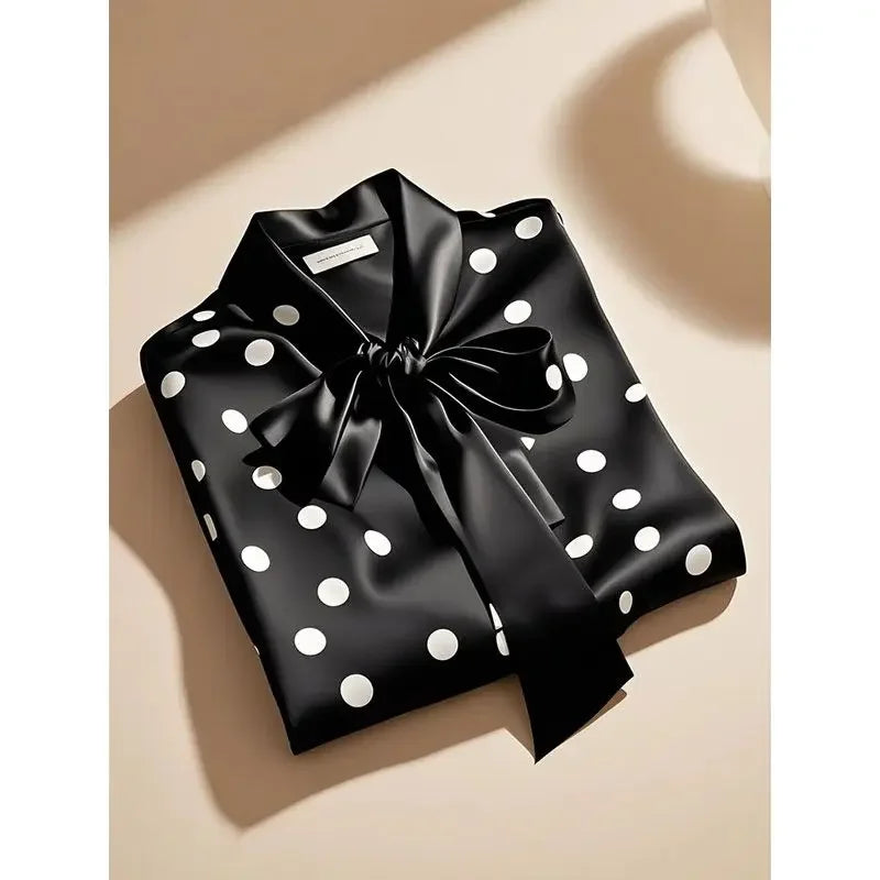 Satin Polka Dot Print Shirt