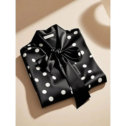 Satin Polka Dot Print Shirt