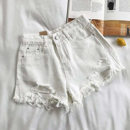 Ripped High Waist Short