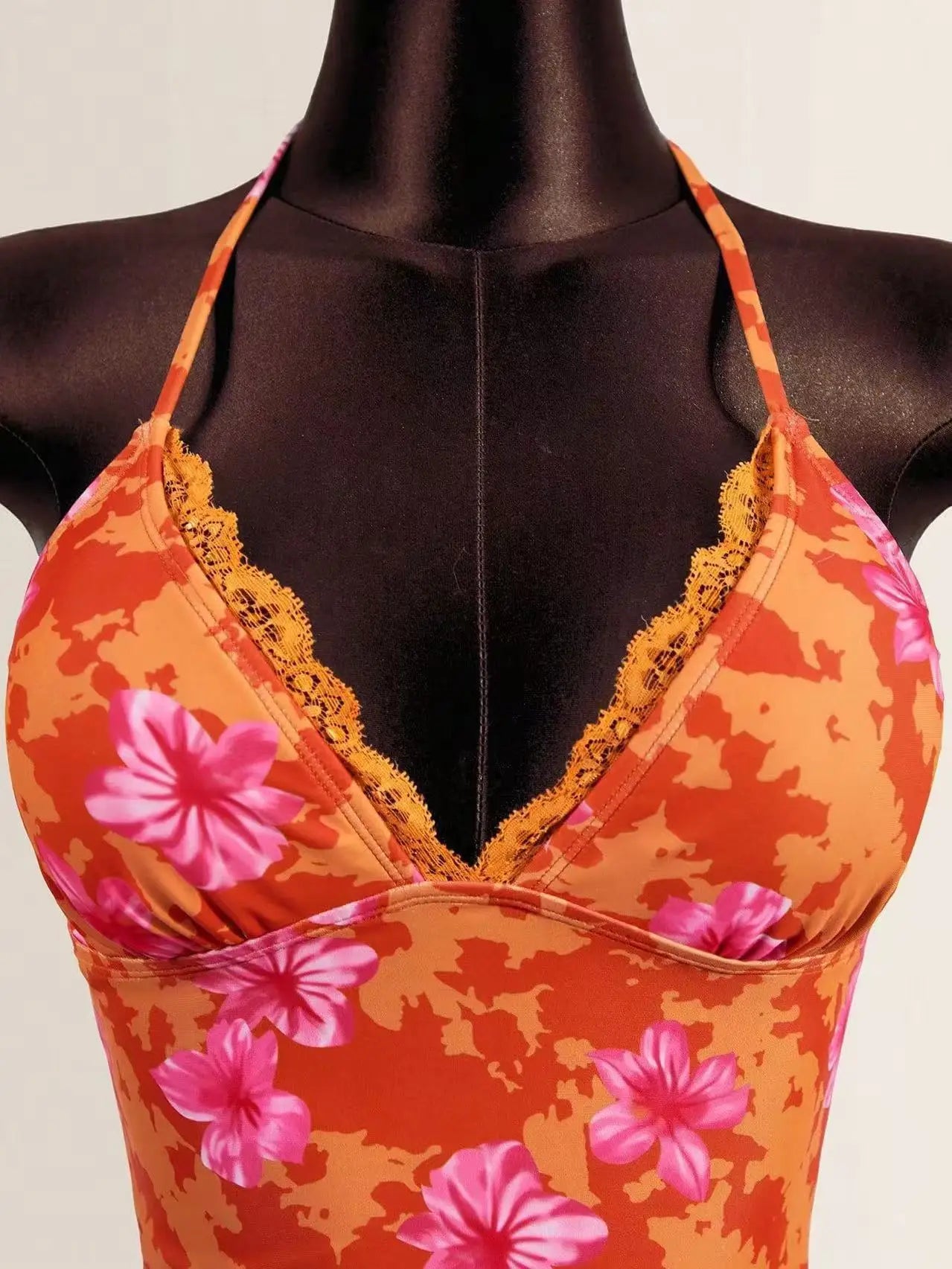 Women's 2026 New Summer Halter Print Bikini Set Sexy Backless Two Piece Swimwear