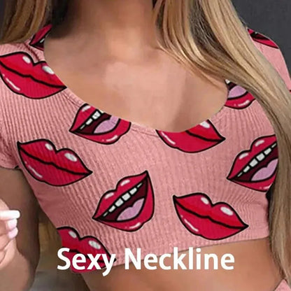 Lips Print Pajamas Set