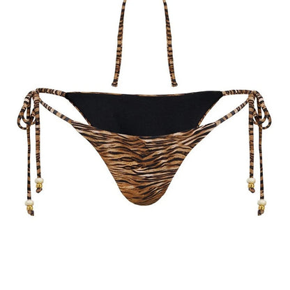 Trendy Tiger Print Bikini Set Swimwear Women Bandage Triangle G-string Split Bikini Summer 2025 New Sexy Spice Girl 2 Piece Sets