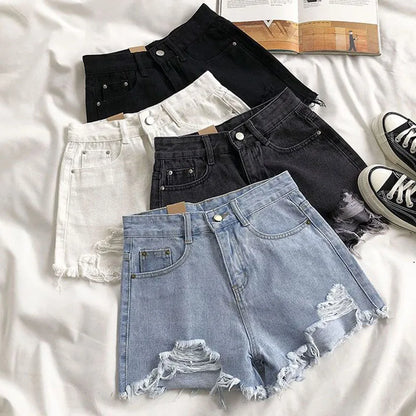 Ripped High Waist Short
