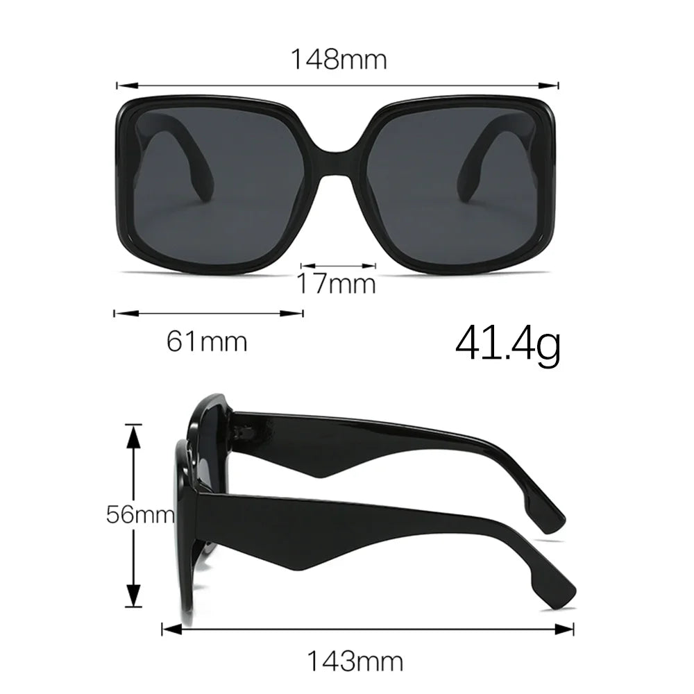 Sunglasses with Oversized Frame and Gradient Lenses UV400